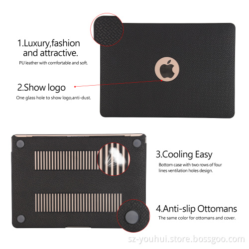 Manufactory Weave Pattern Leather Cover Case for Macbook 11" 12" 13" 15"for Apple Laptop with Retina
